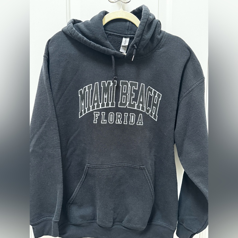 Gildan Black Miami Beach Florida Hoodie